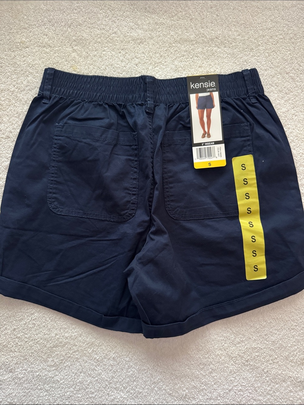 Kensie Navy Elastic Waist Women’s Classic Utility Shorts